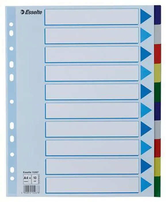 Hauptproduktbild Plastové barevné rozlišovače Esselte, A4 Maxi, Mix barev