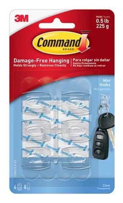Hauptproduktbild Plastové háčky "Command", transparentní, mini, 3M