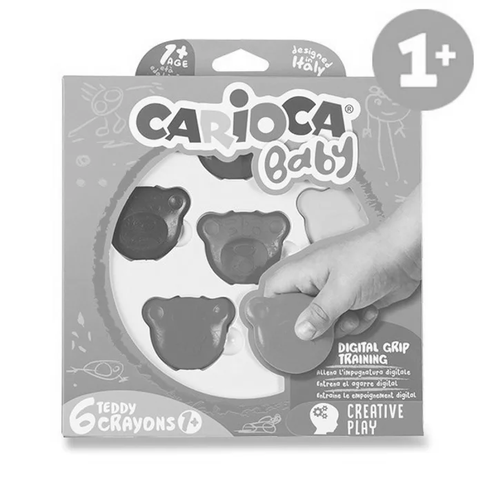 Hauptproduktbild Plastové pastely Carioca Teddy Crayons 6 barev