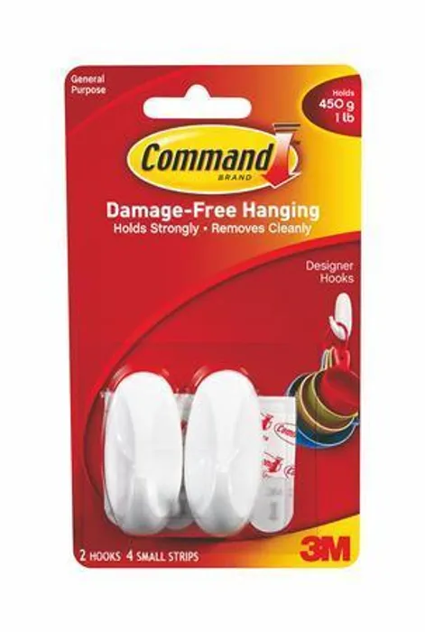 Hauptproduktbild Plastové přilepovací háčky "Command", malé, oválné, 3M SCOTCH