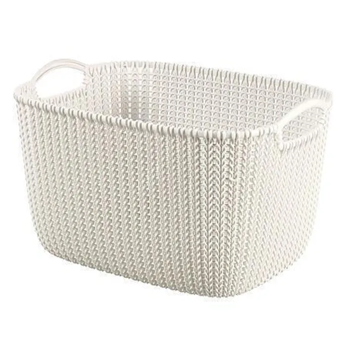 Hauptproduktbild Pletený košík Knit, krémová, velikost L, plast, CURVER