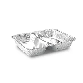 Menü-Schale (ALU) 2-geteilt 227 x 177 x 39 mm 1020ml [100 St.]