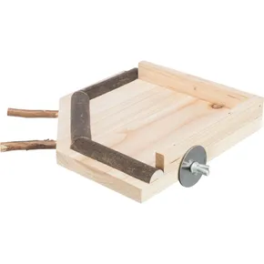 Plattform mit Sitzstangen 19 x 19 cm, Holz