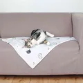 Weiteres Produktbild Plüschdecke MIMI 70 x 50 cm grau mit Katzenköpfen