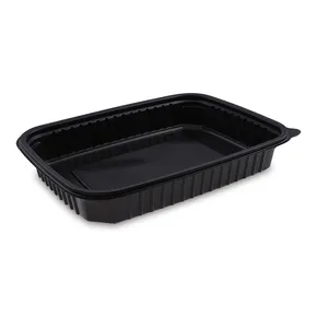 Mikrowellenschale (PP) schwarz `L` 250 x 185 x 40 mm 1200ml [50 St.]