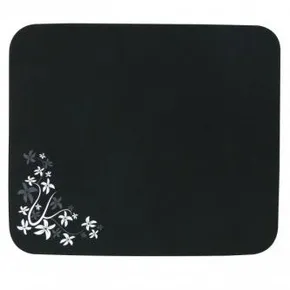 Mauspad, Flower edition, weiche Oberfläche, schwarz, 24x22 cm, Logo