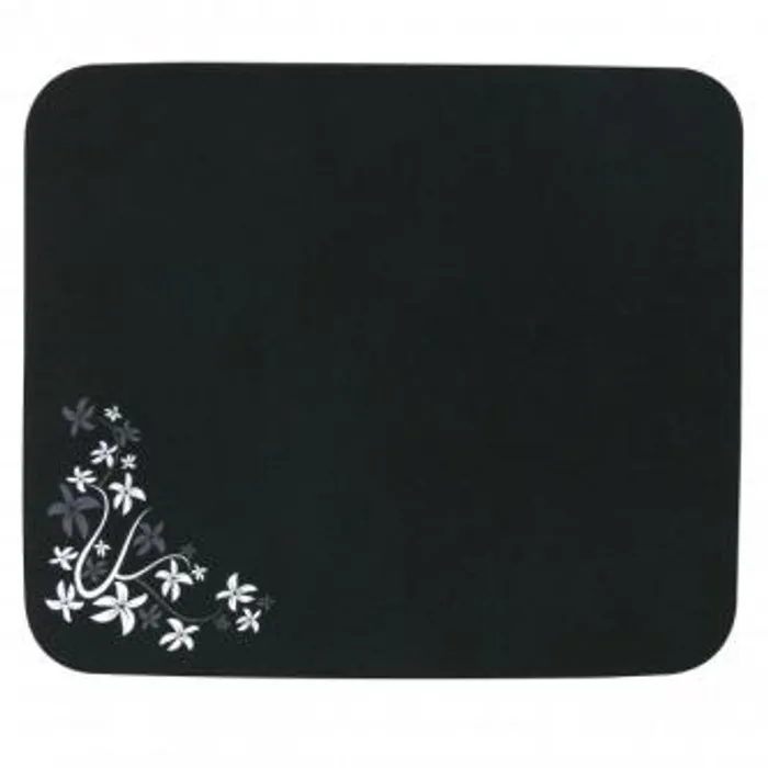 Hauptproduktbild Podložka pod myš, Flower edition, měkký povrch, černá, 24x22 cm, Logo