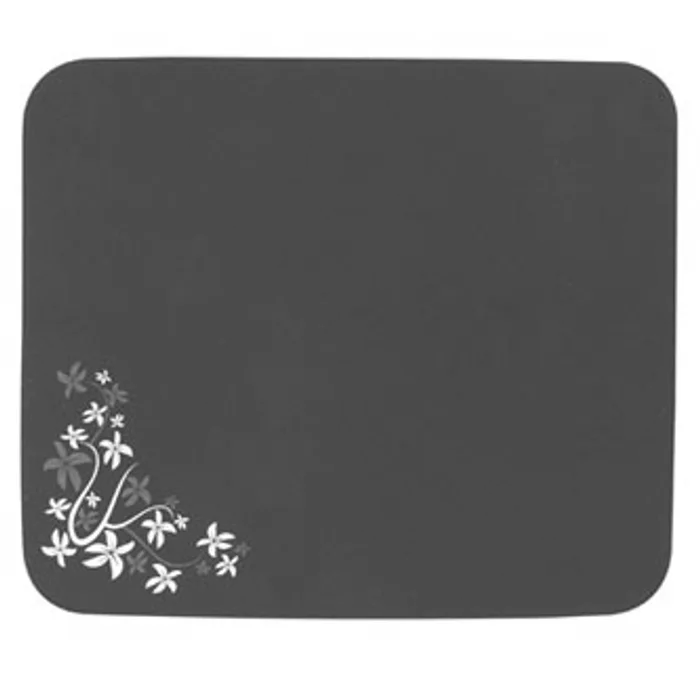 Hauptproduktbild Podložka pod myš, Flower edition, měkký povrch, černá, 25x21,50 cm