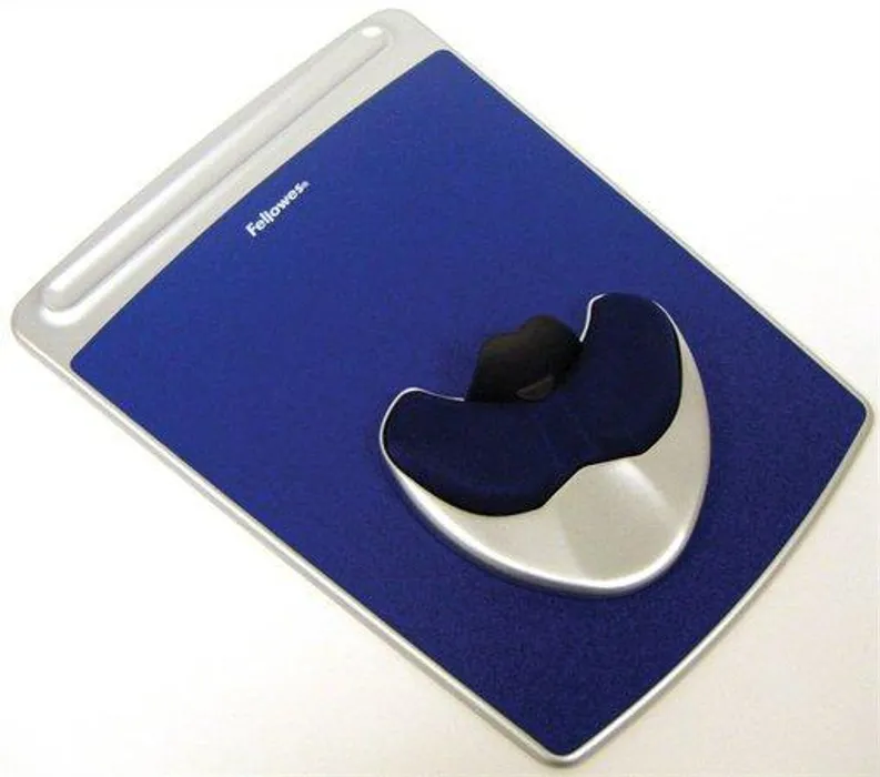 Hauptproduktbild Podložka pod myš s pěnovou opěrkou zápěstí, FELLOWES "Health-V Easy Palm Glide", safírová