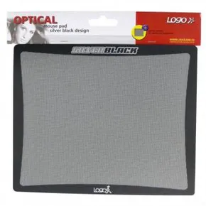 Mauspad, SilverBlack, Mit Polypropylem Film, schwarz/silber, Logo, für optische und Laser-Mäuse, matt