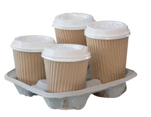 Tragetablett (PAP) für 4 Becher 22 x 22 cm [50 St.]