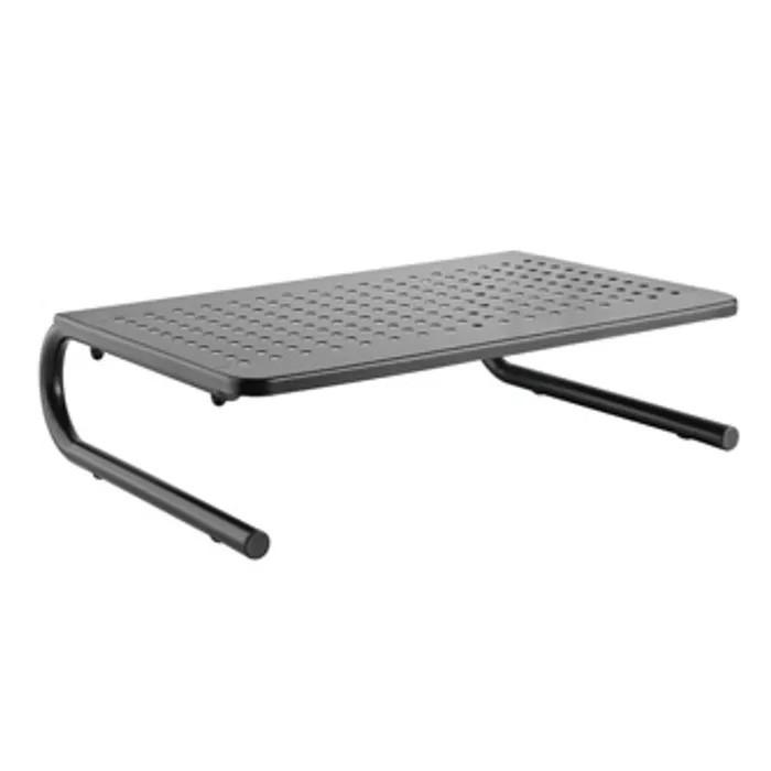 Hauptproduktbild Podstavec pod monitor, prostor pro klávesnici, černý, ocel-plast, 20 kg nosnost, Powerton
