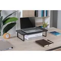 Bodenständer unter Monitor, schwarz, 20 kg Gewicht, Powerton, ergo