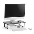 Bodenständer unter Monitor, schwarz, 20 kg Gewicht, Powerton, ergo