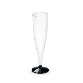 Sektglas (PS) zweiteilig mit schwarzem Fuß durchmesser 60mm 0,1L [20 St.]