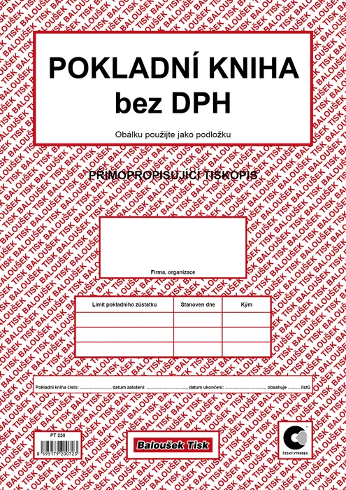 Hauptproduktbild Pokladní kniha bez DPH A4 PT238