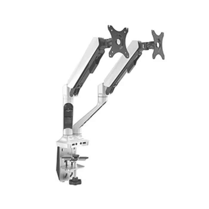 Hauptproduktbild Polohovatelný držák pro 2 monitory, 2-9KG, svorka a průchodka stolu, 17"-30", U