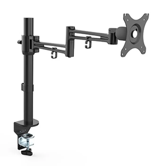 Hauptproduktbild Polohovatelný držák pro monitor, 10KG, svorka, 17"-30", otočný, černý