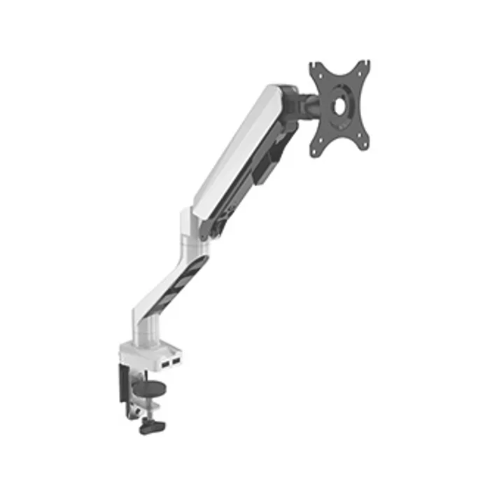 Hauptproduktbild Polohovatelný držák pro monitor, 2-9KG, svorka a průchodka stolu, 17"-30", USB HUB, 75x75/
