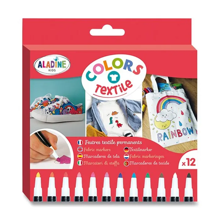 Hauptproduktbild Popisovač Aladine Textile Colors 12 barev
