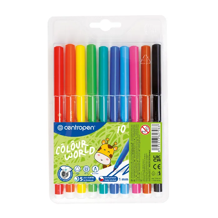 Hauptproduktbild Popisovač CENTROPEN 7550 sada 10 barev (fixy)