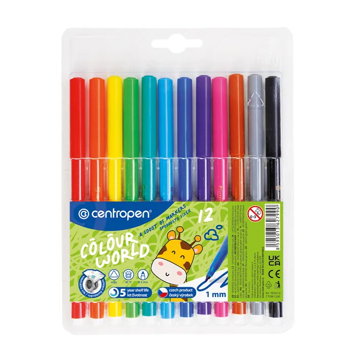 Hauptproduktbild Popisovač CENTROPEN 7550 sada 12 barev (fixy)