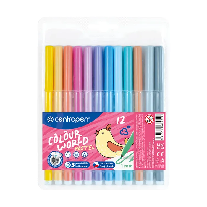 Hauptproduktbild Popisovač CENTROPEN 7550 sada 12 PASTEL barev (fixy)