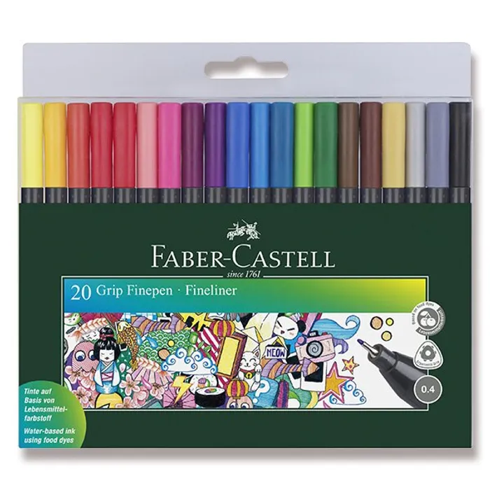 Hauptproduktbild Popisovač Faber-Castell 151620 Grip 20 ks, 0.4 mm