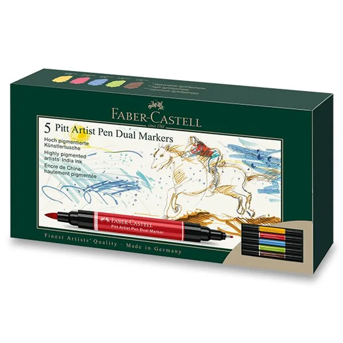 Hauptproduktbild Popisovač Faber-Castell 162005 Pitt Artist Pen Dual Marker sada 5 ks