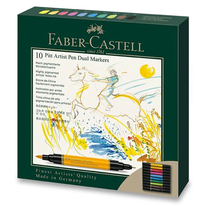 Hauptproduktbild Popisovač Faber-Castell 162010 Pitt Artist Pen Dual Marker sada 10 ks