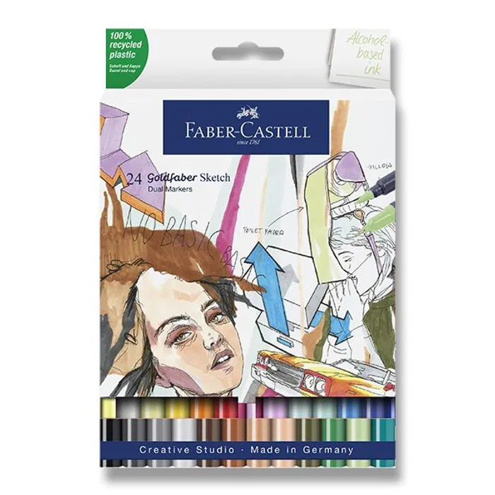 Hauptproduktbild Popisovač Faber-Castell 164724 Goldfaber Sketch Dual Marker sada, 24 barev