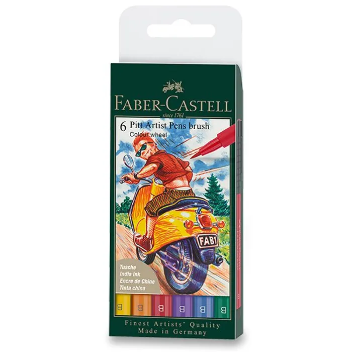 Hauptproduktbild Popisovač Faber-Castell 167174 Pitt Artist Pen Brush Colour sada 8 ks, hrot B