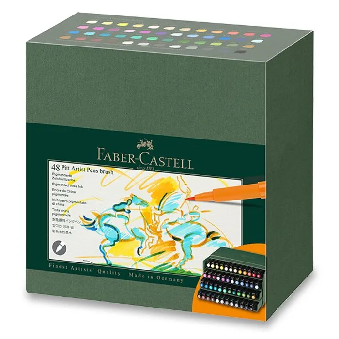 Hauptproduktbild Popisovač Faber-Castell 167192 Pitt Artist Pen Brush studio box, 48 ks