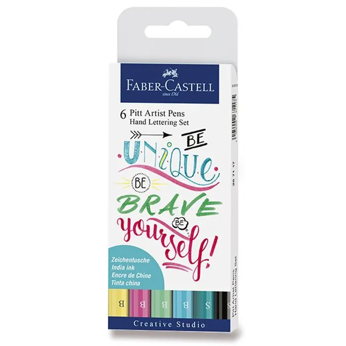 Hauptproduktbild Popisovač Faber-Castell 267116 Pitt Artist Pen Hand Lettering 6 kusů, pastelová sada