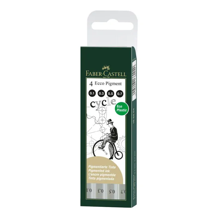 Hauptproduktbild Popisovač Faber-Castell Ecco Pigment sada 4 ks, černé, liché hroty