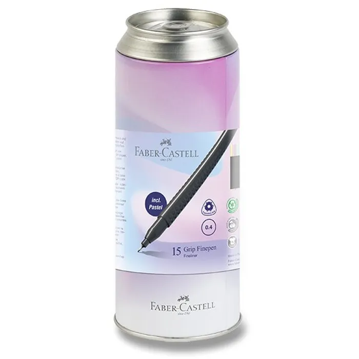 Hauptproduktbild Popisovač Faber-Castell Finepen 15 ks, plechová dóza