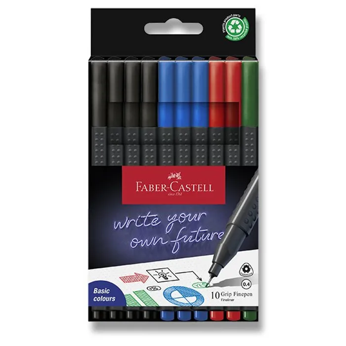 Hauptproduktbild Popisovač Faber-Castell Finepen Grip 10 ks