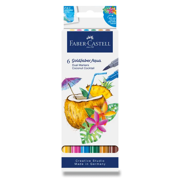 Hauptproduktbild Popisovač Faber-Castell Goldfaber Aqua Dual Marker Coconut Cocktail [6 ks]
