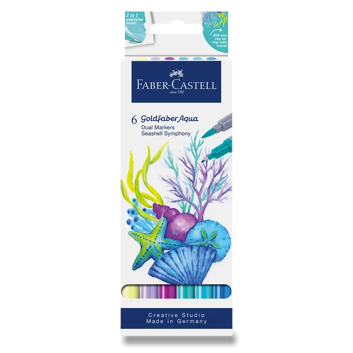 Hauptproduktbild Popisovač Faber-Castell Goldfaber Aqua Dual Marker Seashell Symphony [6 ks]