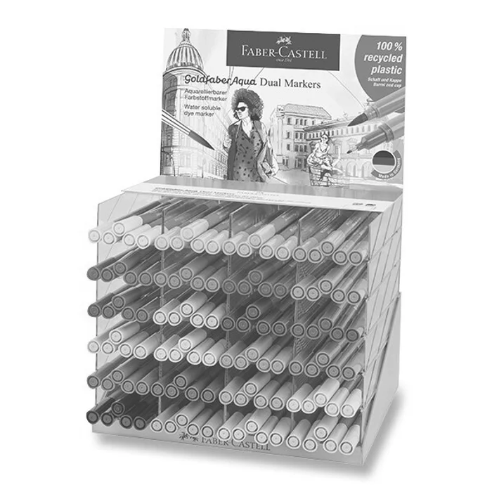Hauptproduktbild Popisovač Faber-Castell Goldfaber Aqua Dual Marker stojánek, 120 ks