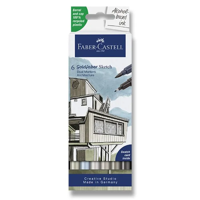 Hauptproduktbild Popisovač Faber-Castell Goldfaber Sketch Dual Marker Architecture sada, 6 barev