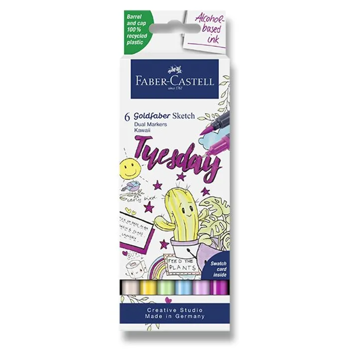 Hauptproduktbild Popisovač Faber-Castell Goldfaber Sketch Dual Marker Kawaii sada, 6 barev