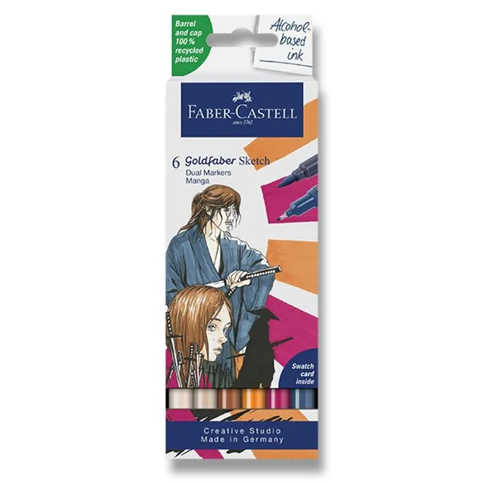 Hauptproduktbild Popisovač Faber-Castell Goldfaber Sketch Dual Marker Manga sada, 6 barev
