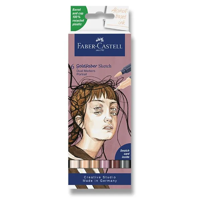 Hauptproduktbild Popisovač Faber-Castell Goldfaber Sketch Dual Marker Portrait sada, 6 barev