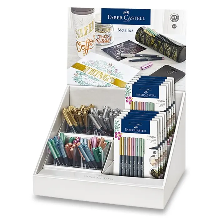 Hauptproduktbild Popisovač Faber-Castell Metallics stojánek, 120 ks