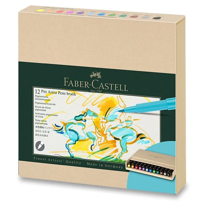Hauptproduktbild Popisovač Faber-Castell Pitt Artist Pen Brush studio box, 12 ks
