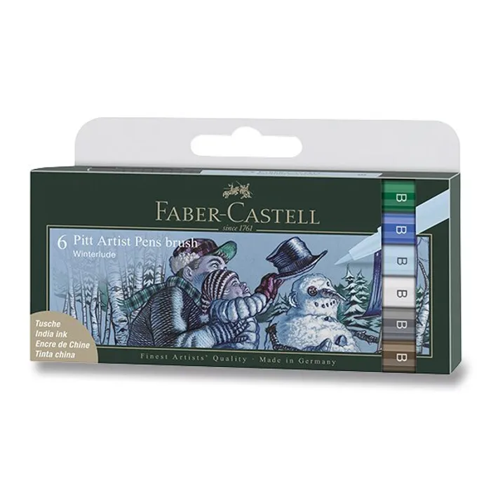 Hauptproduktbild Popisovač Faber-Castell Pitt Artist Pen Brush Winter 6, ks, odstín zima 167176