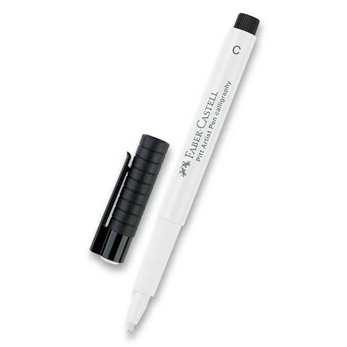 Hauptproduktbild Popisovač Faber-Castell Pitt Artist Pen Calligraphy-bílý