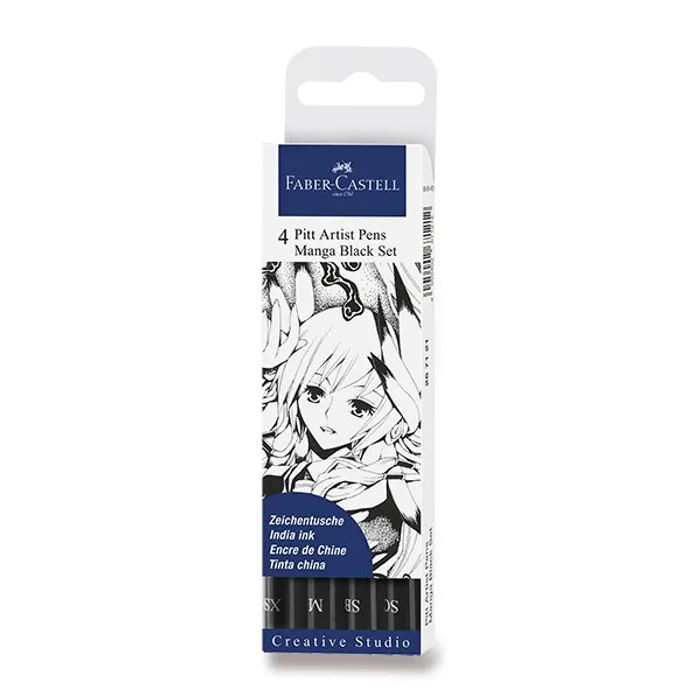 Hauptproduktbild Popisovač Faber-Castell Pitt Artist Pen Manga 4 kusy, černé II