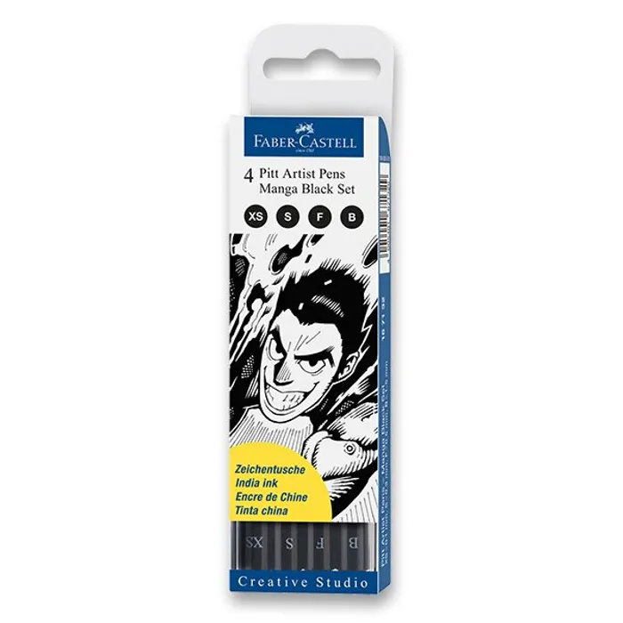 Hauptproduktbild Popisovač Faber-Castell Pitt Artist Pen Manga 4 kusy, černé